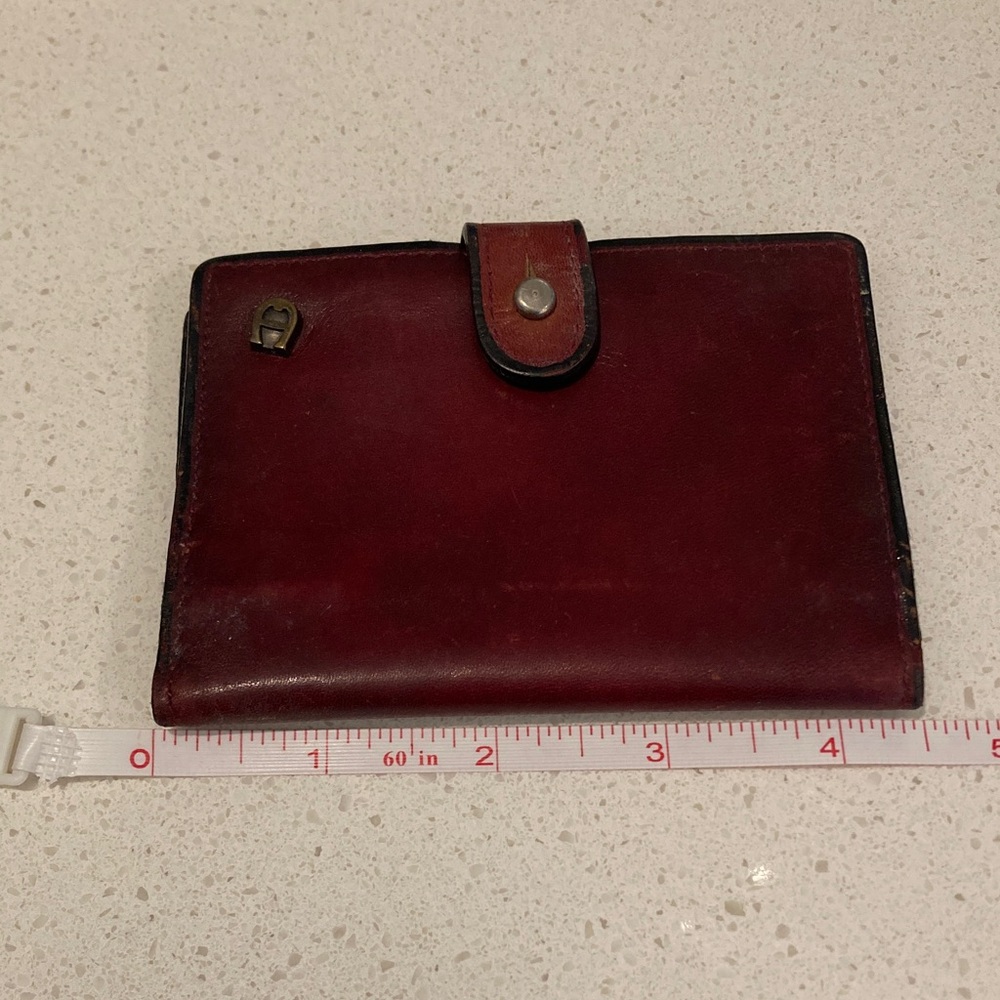 Etienne Aigner Deep Red Leather Wallet